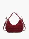 Jen & Co. Women's Nelly Quilted Puffy Shoulder Crossbody Bag With Knotted Strap In Wine In Pink