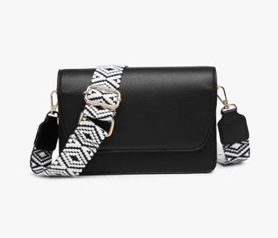 Jen & Co. Women's Noah Vegan Guitar Strap Crossbody Bag In Black
