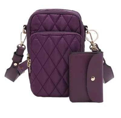 Jen & Co. Women's Parker Quilted Crossbody Travel Purse In Plum In Purple