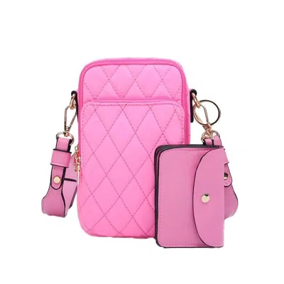 Jen & Co. Women's Parker Vegan Quilted Crossbody Bag In Bubblegum In Pink