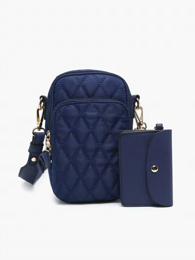 Jen & Co. Women's Parker Vegan Quilted Crossbody Bag In Navy In Blue