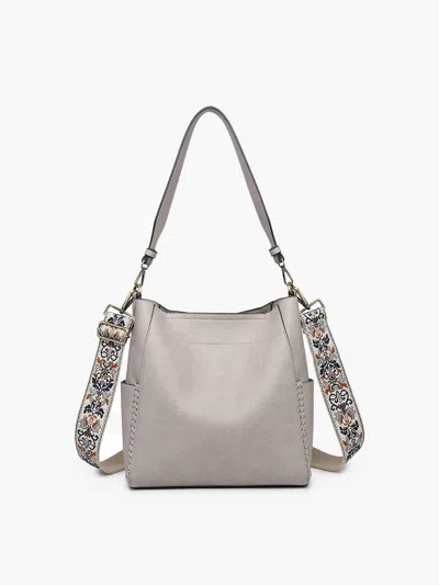 Jen & Co. Women's Penny Vegan Bucket Bag In Grey In Gray