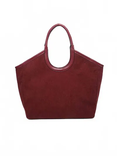 Jen & Co. Women's Piper Contrast Corduroy Mini Tote Bag In Cherry Lacquer In Red