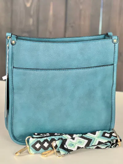 Jen & Co. Women's Posie Bag Crossbody With Guitar Strap In Peacock In Blue
