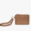 Jen & Co. Women's Rhodes Quilted Wallet With Chain Wristlet Bangle In Metallic Copper Brown In Brown