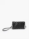 Jen & Co. Women's Riley Puffer Wristlet Crossbody In Black