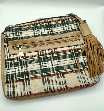 Jen & Co. Women's Sabrina Crossbody Bag In Plaid Tan In Multi