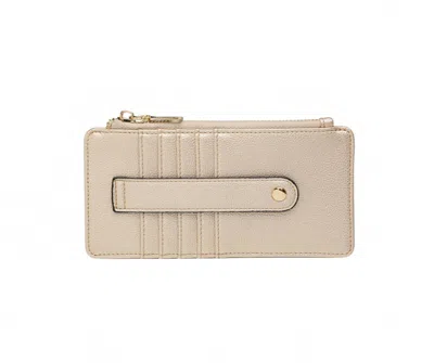 Jen & Co. Women's Saige Slim Card Holder Wallet In Brushed Gold In Brown