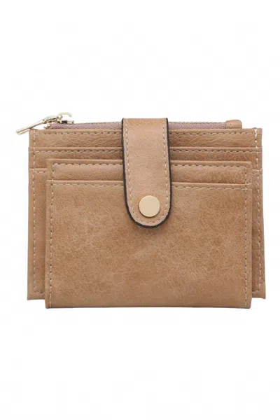 Jen & Co. Women's Sam Mini Snap Folding Wallet In Mocha In Beige