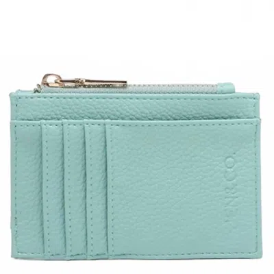 Jen & Co. Women's Sia Printed Card Id Holder Wallet In Mint In Blue