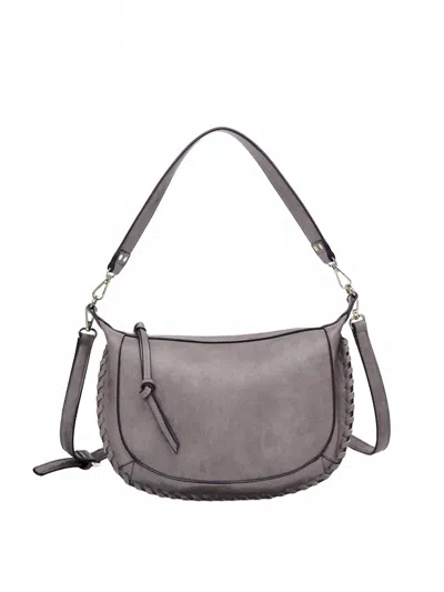 Jen & Co. Women's Sierra Whipstitch Saddle Bag In Gray