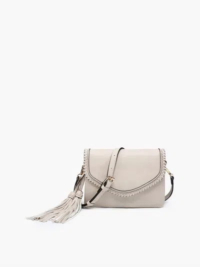 Jen & Co. Women's Sloane Vegan Crossbody Bag In Greige In White