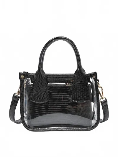 Jen & Co. Women's Stacey Clear Satchel With Inner Bag In Black