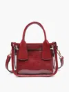 Jen & Co. Women's Stacey Clear Satchel With Inner Bag In Dark Red In Pink
