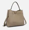 Jen & Co. Women's Tati Lizard Monogrammable Satchel Bag In Taupe