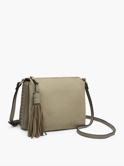 Jen & Co. Women's The Sabrina 2 Tone Crossbody With 3 Compartments In Olive In Green