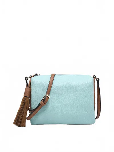 Jen & Co. Women's The Sabrina Two Tone Crossbody Bag In Teal/brown In Multi
