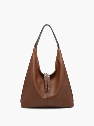 Jen & Co. Women's Tori Slouchy Hobo Bag With Studded Tassels In Brown