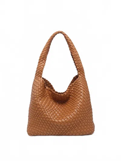 Jen & Co. Women's Woven Shoulder Bag In Camel In Brown