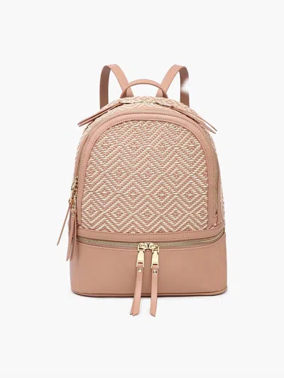 Jen & Co. Women's Zahava Woven Diamond Backpack In Mauve In Multi