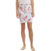 Jen7 By 7 For All Mankind Floral Print Frayed Denim Pencil Skirt