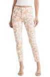 Jen7 By 7 For All Mankind Floral Print Mid Rise Ankle Skinny Jeans