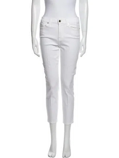 Pre-owned Jen7 By 7 For All Mankind Mid-rise Skinny Leg Jeans In White