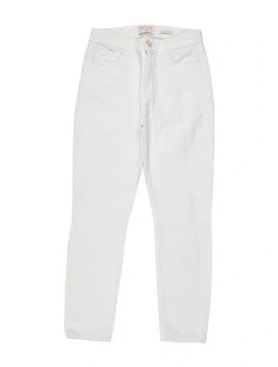 Pre-owned Jen7 By 7 For All Mankind Mid-rise Skinny Leg Jeans In White