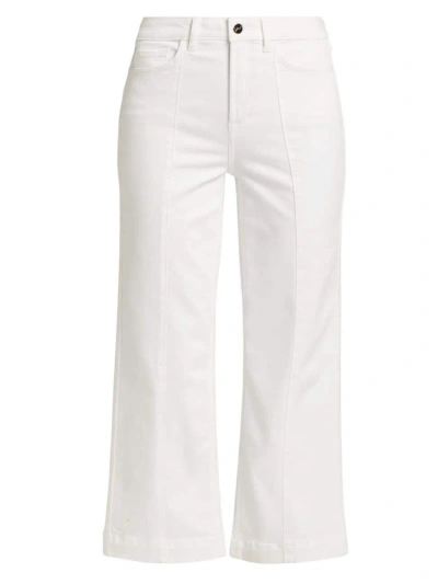 Jen7 Women's High-rise Stretch Wide-leg Crop Jeans In White