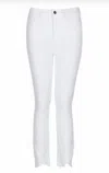 Jen7 By 7 For All Mankind Women's High-waist Ankle Skinny Scalloped Lace Jean In White In White