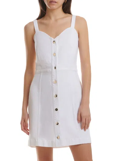 Jen7 Women's In Bloom Denim Mini Dress In White