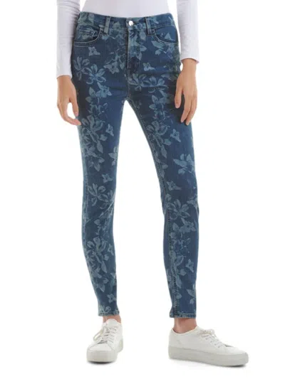 Jen7 Women's Le Disco Floral Skinny Jeans In Fleur Blue