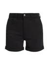 Jen7 Women's Mid-rise Denim Rolled Shorts In Black