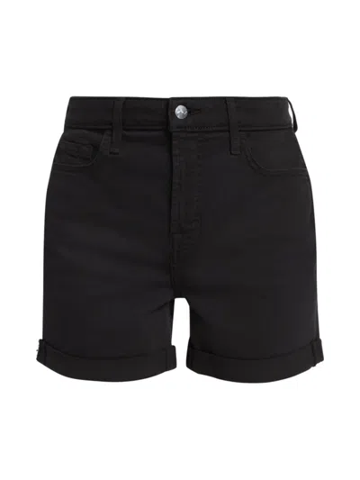 Jen7 Women's Mid-rise Denim Rolled Shorts In Black