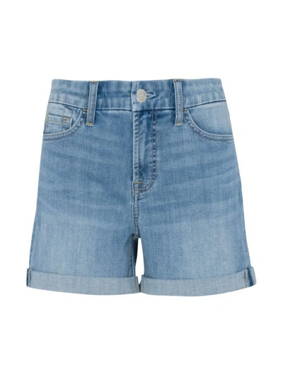 Jen7 Women's Mid Rise Rolled Denim Shorts In Light Blue