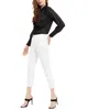 Jen7 Womens Cropped Pocket Skinny Jeans In White