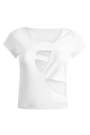 Jendue Women's Asymmetric Cut White Basic T-shirt In White