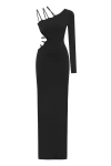 Jendue Aurora One Shoulder Maxi Dress In Black