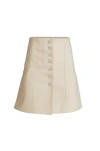 Jendue Women's Neutrals / Blue Chaby Buttoned-up Mini Skirt In Ecru
