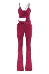 Jendue Cielo Cut Out Jumpsuit In Red
