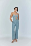 Jendue Marvel Maxi Denim Jumpsuit In Blue