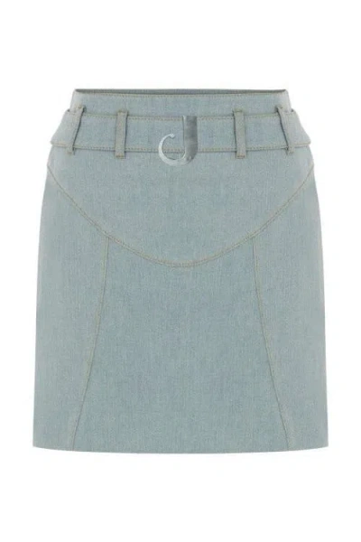 Jendue Monte J Logo Belted Skirt In Blue