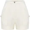 Jendue Us Amara Denim Linen Shorts In White