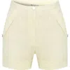 Jendue Us Amara Denim Linen Shorts In Yellow