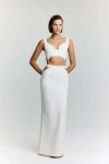 Jendue Us Elena Denim Crop Top In White