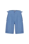 Jendue Us Lucia Denim Linen Shorts In Blue