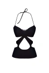 Jendue Us Neo Denim Jersey Crop Top In Black