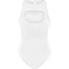 Jendue Us Pera Bodysuit Denim Jumpsuit In White