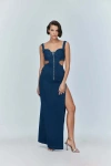 Jendue Us Sosa Denim Maxi Dress In Blue