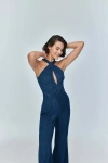 Jendue Us Sosa Maxi Denim Jumpsuit In Blue